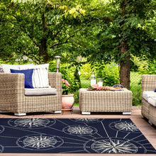 Load image into Gallery viewer, Liora Manne Frontporch Compass Indoor Outdoor Area Rug Navy