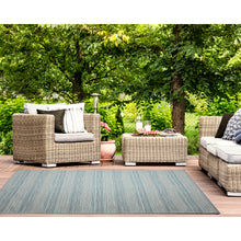 Load image into Gallery viewer, Liora Manne Miranda Tweed Stripe Indoor Outdoor Area Rug Aqua