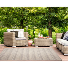 Load image into Gallery viewer, Liora Manne Miranda Tweed Stripe Indoor Outdoor Area Rug Silver/Brown