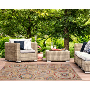 Liora Manne Marina Basket Circles Indoor Outdoor Area Rug Multi