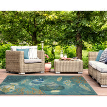 Load image into Gallery viewer, Liora Manne Marina Fish Indoor Outdoor Area Rug Aqua