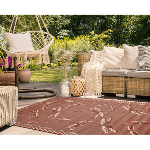 Liora Manne Carmel Dragonfly Indoor Outdoor Area Rug Chili