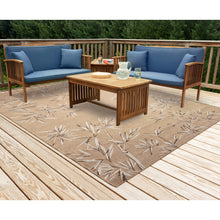Load image into Gallery viewer, Liora Manne Carmel Bamboo Border Indoor Outdoor Area Rug Sand