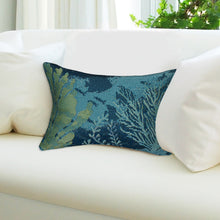 Load image into Gallery viewer, Liora Manne Marina Coral Garden Indoor Outdoor Decorative Pillow Lapis