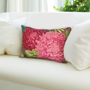 Liora Manne Marina Mums Indoor Outdoor Decorative Pillow Fuchsia