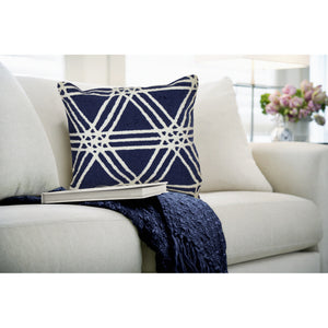 Liora Manne Frontporch Hex Indoor Outdoor Pillow Navy