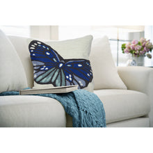 Load image into Gallery viewer, Liora Manne Frontporch Butterfly Indoor Outdoor Pillow Blue