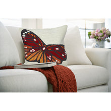 Load image into Gallery viewer, Liora Manne Frontporch Butterfly Indoor Outdoor Pillow Orange