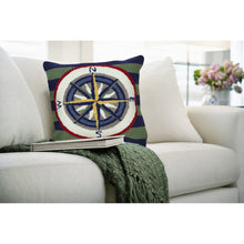 Load image into Gallery viewer, Liora Manne Frontporch Striped Compass Indoor Outdoor Pillow Multi