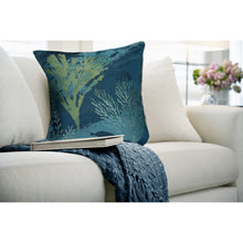 Load image into Gallery viewer, Liora Manne Marina Coral Garden Indoor Outdoor Decorative Pillow Lapis