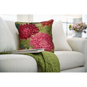 Liora Manne Marina Mums Indoor Outdoor Decorative Pillow Fuchsia