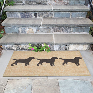 Liora Manne Frontporch Doggies Indoor Outdoor Area Rug Black