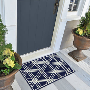 Liora Manne Capri Hex Indoor Outdoor Rug Navy