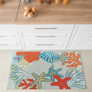 Liora Manne Ravella Ocean Scene Indoor Outdoor Area Rug Aqua