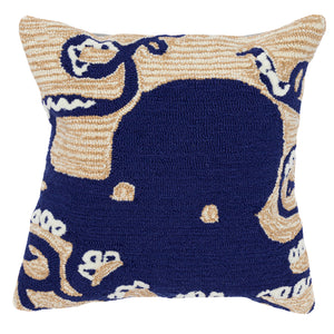 Liora Manne Frontporch Octopus Indoor Outdoor Decorative Pillow Navy