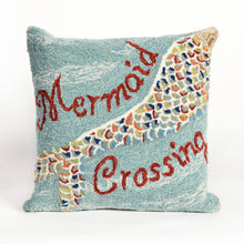 Load image into Gallery viewer, Liora Manne Frontporch Mermaid Crossing Indoor Outdoor Decorative Pillow Water