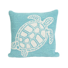 Load image into Gallery viewer, Liora Manne Frontporch Turtle Indoor Outdoor Decorative Pillow Aqua