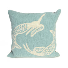 Load image into Gallery viewer, Liora Manne Frontporch Mermaids Indoor Outdoor Decorative Pillow Aqua