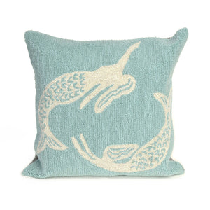 Liora Manne Frontporch Mermaids Indoor Outdoor Decorative Pillow Aqua