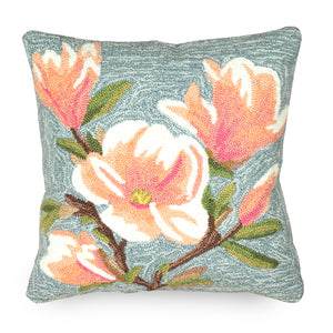 Liora Manne Frontporch Magnolia Indoor Outdoor Pillow Chambray