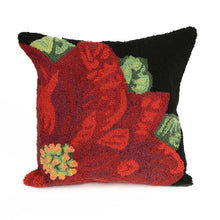 Load image into Gallery viewer, Liora Manne Frontporch Poinsettia Indoor Outdoor Decorative Pillow Black