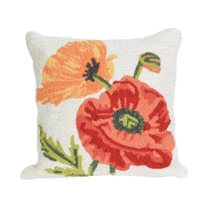 Liora Manne Frontporch Icelandic Poppies Decorative Pillow Neutral