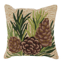 Load image into Gallery viewer, Liora Manne Frontporch Pinecones Indoor Outdoor Pillow Natural