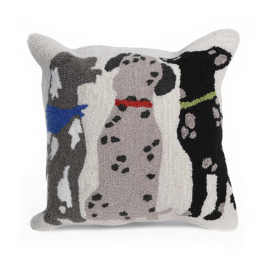 Liora Manne Frontporch Three Dogs Indoor Outdoor Decorative Pillow Multi