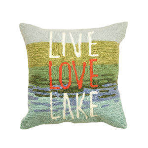 Liora Manne Frontporch Live Love Lake Indoor Outdoor Pillow Water