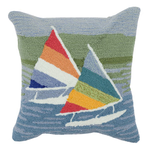 Liora Manne Frontporch Sailing Indoor Outdoor Pillow Lake