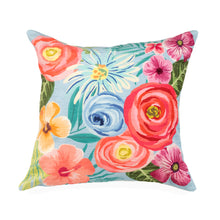 Load image into Gallery viewer, Liora Manne Illusions Flower Garden Indoor Outdoor Decorative Pillow Aqua