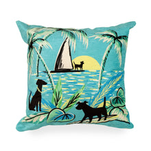 Load image into Gallery viewer, Liora Manne Illusions Aloha Dogs Indoor Outdoor Decorative Pillow Sunrise