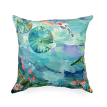 Load image into Gallery viewer, Liora Manne Illusions Peaceful Pond Indoor Outdoor Decorative Pillow Seafoam