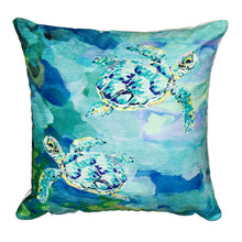 Load image into Gallery viewer, Liora Manne Illusions Tulum Turtles Indoor Outdoor Pillow Sea