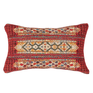 Liora Manne Marina Tribal Stripe Indoor Outdoor Decorative Pillow Red