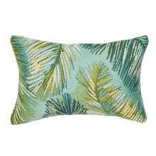 Load image into Gallery viewer, Liora Manne Marina Palm Border Indoor Outdoor Decorative Pillow Aqua