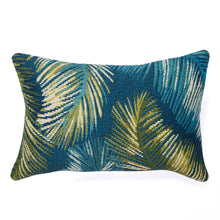 Load image into Gallery viewer, Liora Manne Marina Palm Border Indoor Outdoor Decorative Pillow Navy