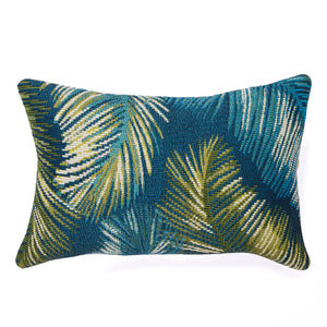 Liora Manne Marina Palm Border Indoor Outdoor Decorative Pillow Navy