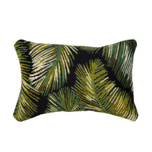 Load image into Gallery viewer, Liora Manne Marina Palm Border Indoor Outdoor Decorative Pillow Black