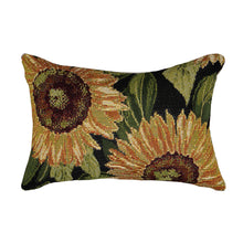 Load image into Gallery viewer, Liora Manne Marina Sunflowers Indoor Outdoor Decorative Pillow Black