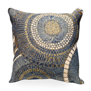 Liora Manne Marina Circles Indoor Outdoor Decorative Pillow Azure