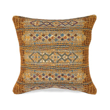 Load image into Gallery viewer, Liora Manne Marina Tribal Stripe Indoor Outdoor Decorative Pillow Gold