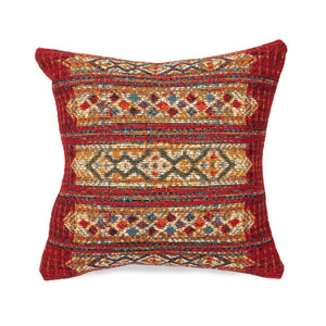 Liora Manne Marina Tribal Stripe Indoor Outdoor Decorative Pillow Red