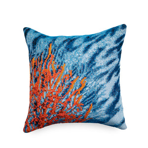 Liora Manne Marina Coral Indoor Outdoor Decorative Pillow Ocean
