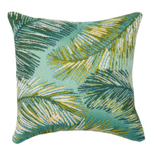 Load image into Gallery viewer, Liora Manne Marina Palm Border Indoor Outdoor Decorative Pillow Aqua