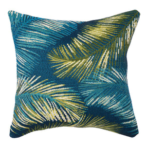 Liora Manne Marina Palm Border Indoor Outdoor Decorative Pillow Navy