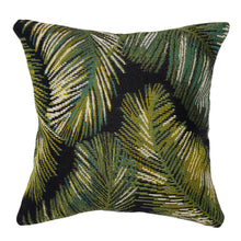 Load image into Gallery viewer, Liora Manne Marina Palm Border Indoor Outdoor Decorative Pillow Black