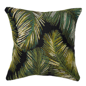 Liora Manne Marina Palm Border Indoor Outdoor Decorative Pillow Black