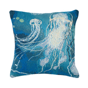 Liora Manne Marina Jelly Fish Indoor Outdoor Decorative Pillow Bloom