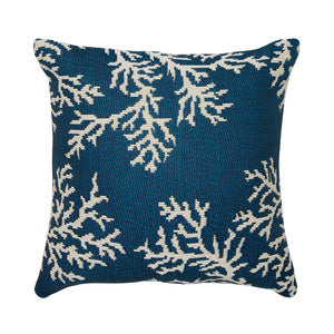 Liora Manne Marina Coral Edge Indoor Outdoor Decorative Pillow Navy